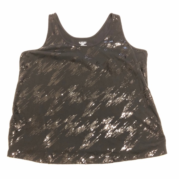 Lane Bryant sequin tank top 22/24 Black cotton - Picture 2 of 6